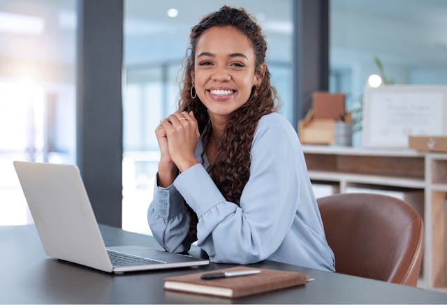 Photo of a young professional happy and smiling