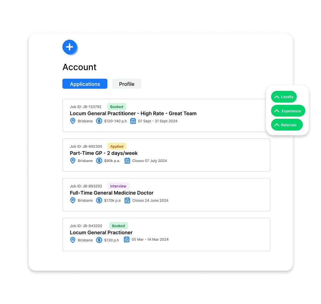 Candidate portal interface