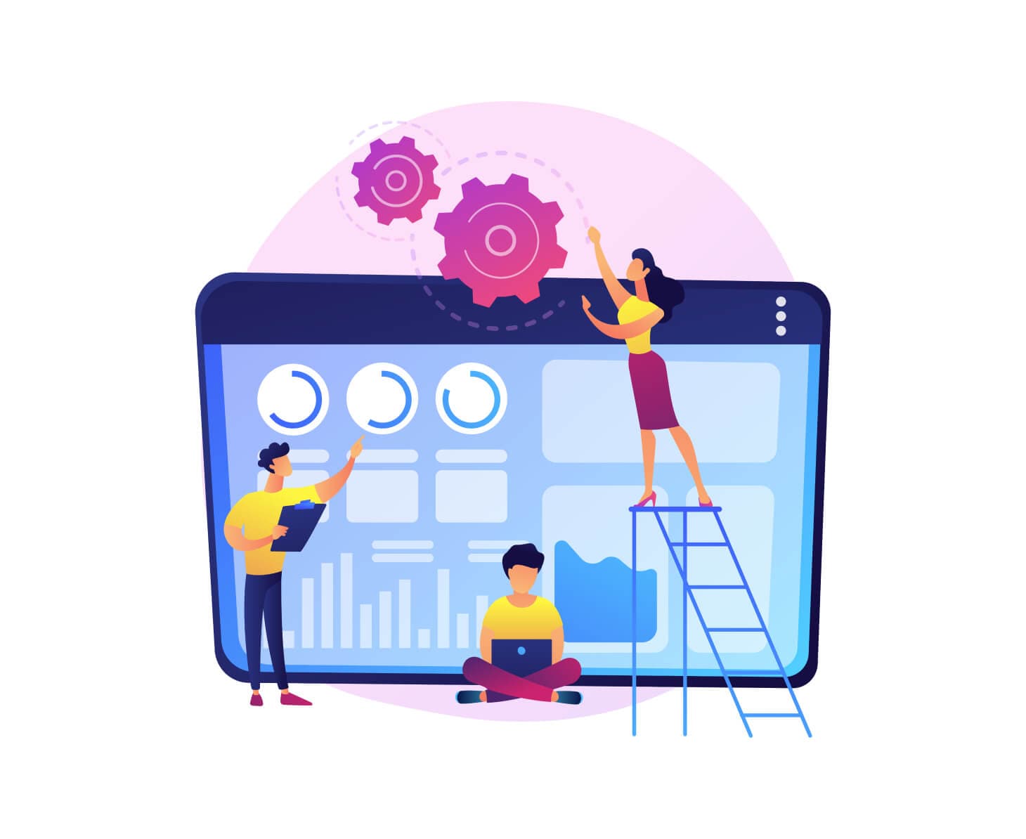 Illustration of the best recruitment website builders including Hirepad